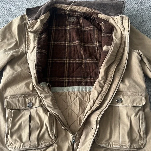 Vintage St John's Bay Men's Chore Jacket. Barn Coat. Flannel Lined. Large - Picture 7 of 9